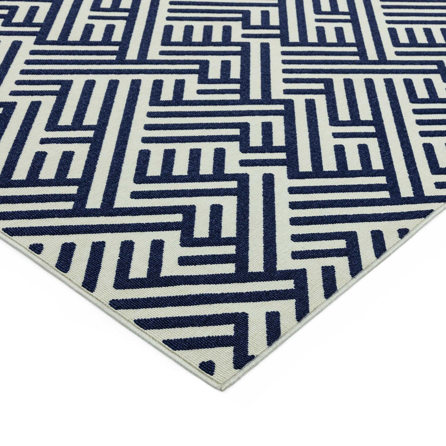 Antibes Linear Geometric Indoor Outdoor Rugs in AN04 Blue White