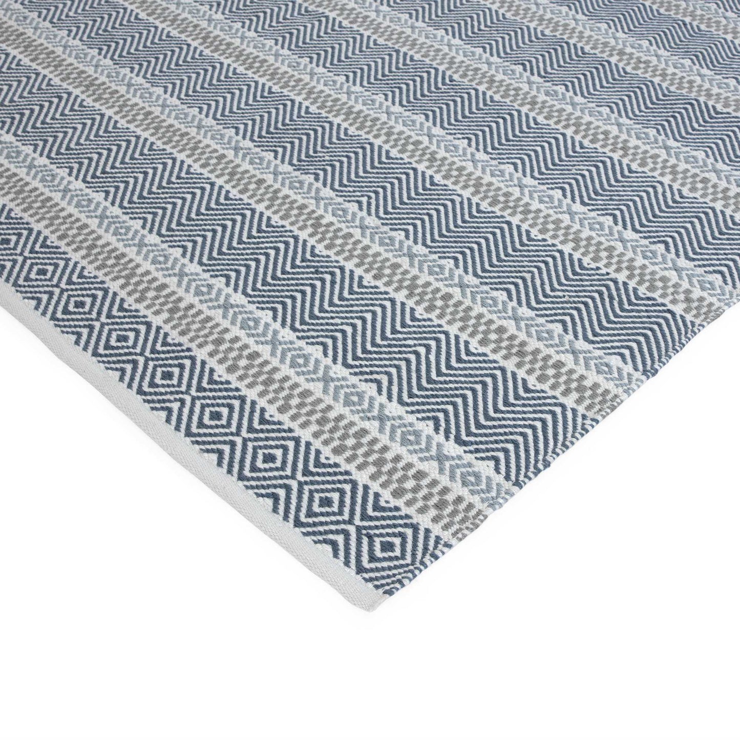 Boardwalk Stripe Indoor Outdoor Rugs in Blue Multi