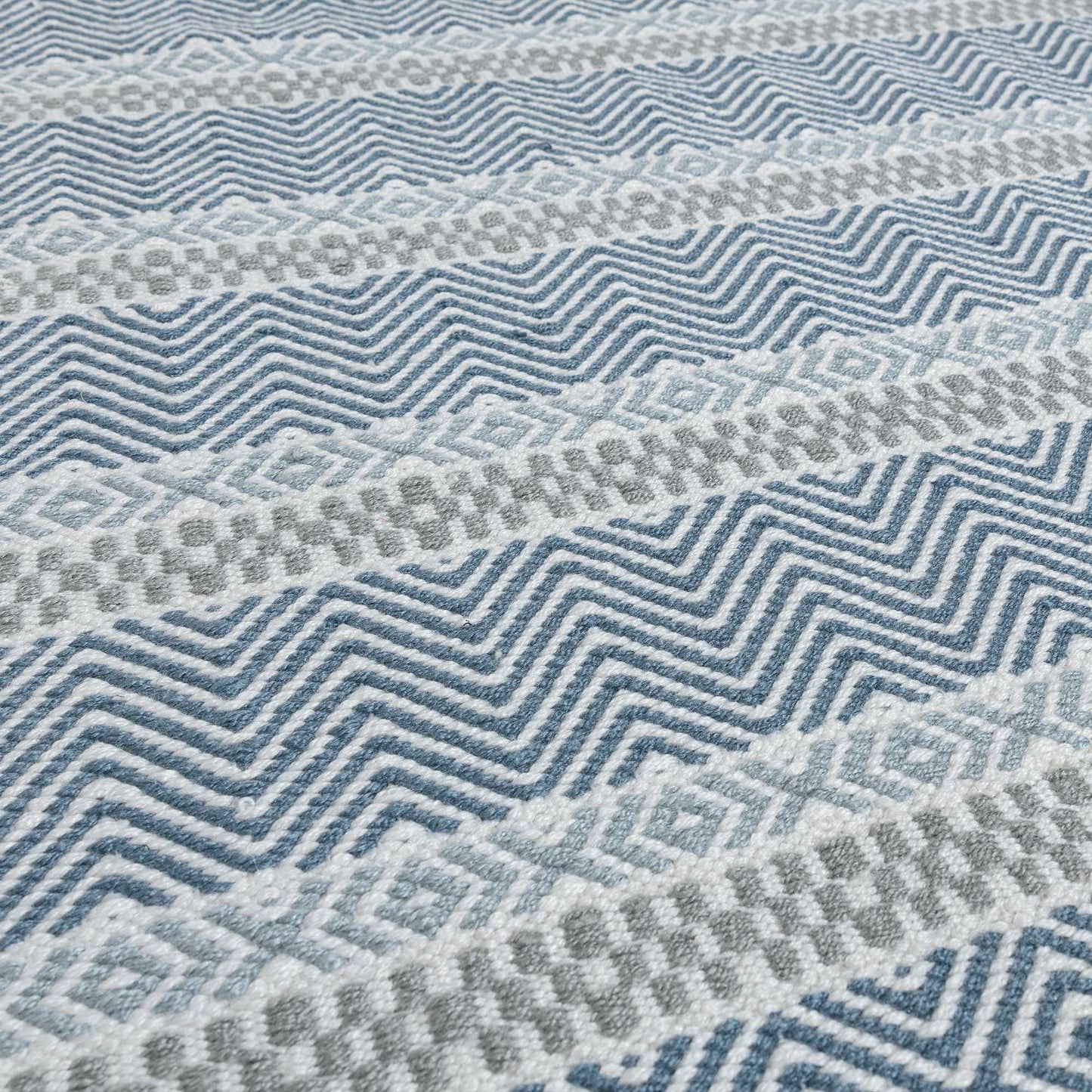 Boardwalk Stripe Indoor Outdoor Rugs in Blue Multi