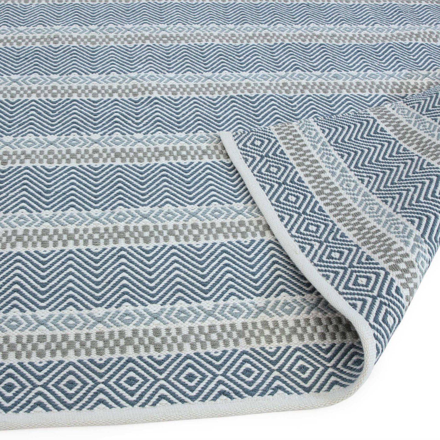 Boardwalk Stripe Indoor Outdoor Rugs in Blue Multi