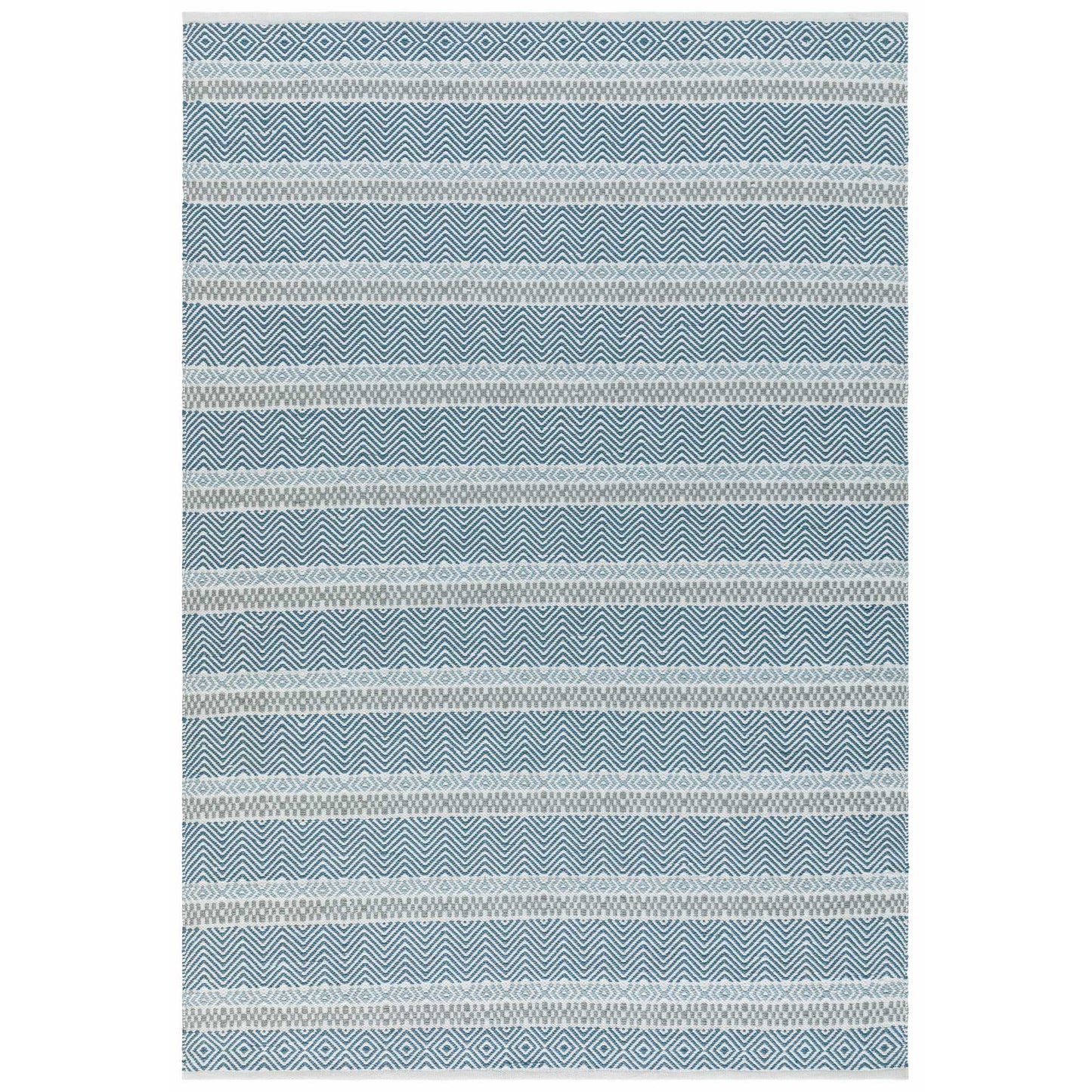 Boardwalk Stripe Indoor Outdoor Rugs in Blue Multi