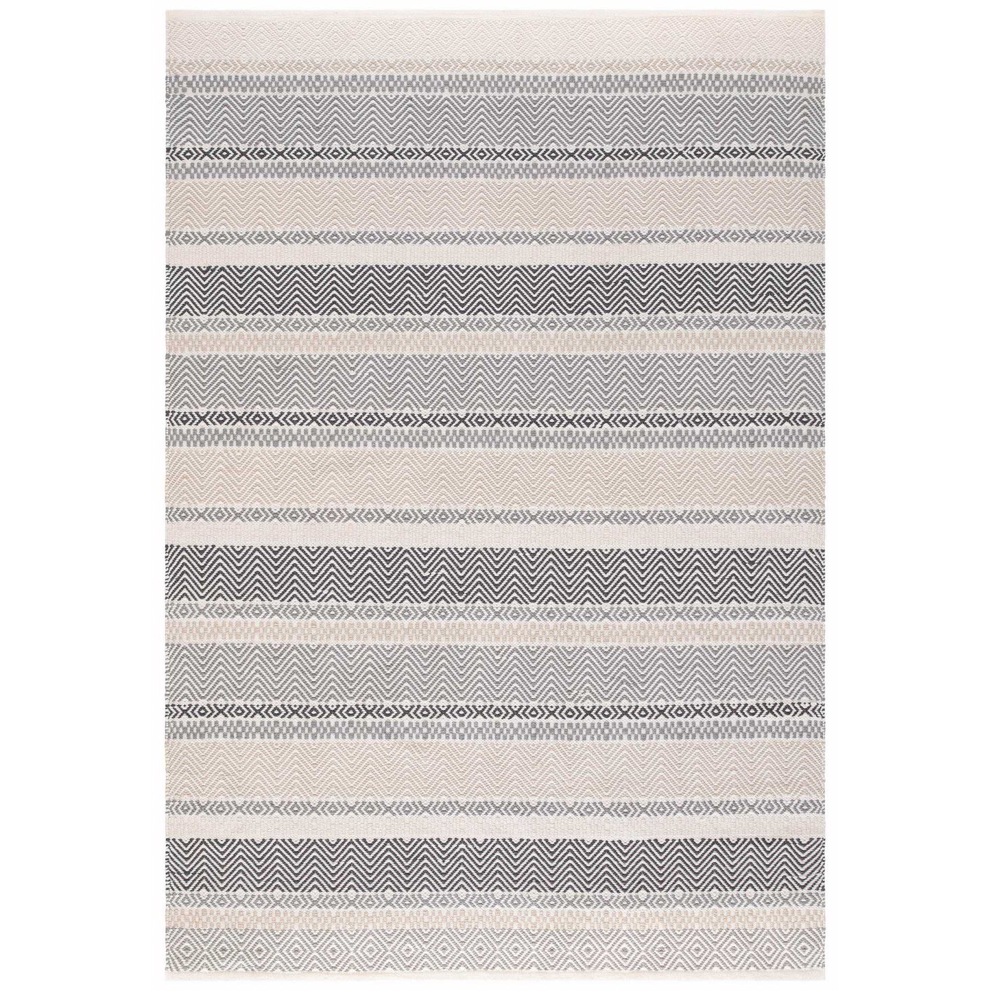 Boardwalk Stripe Indoor Outdoor Rugs in Grey Multi