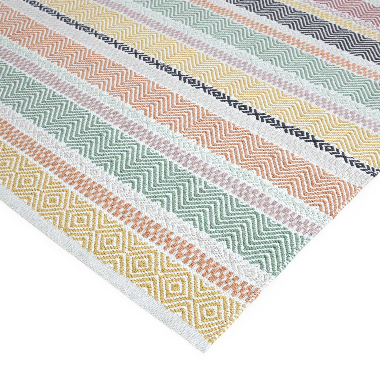 Boardwalk Stripe Indoor Outdoor Rugs in Pastel Multi