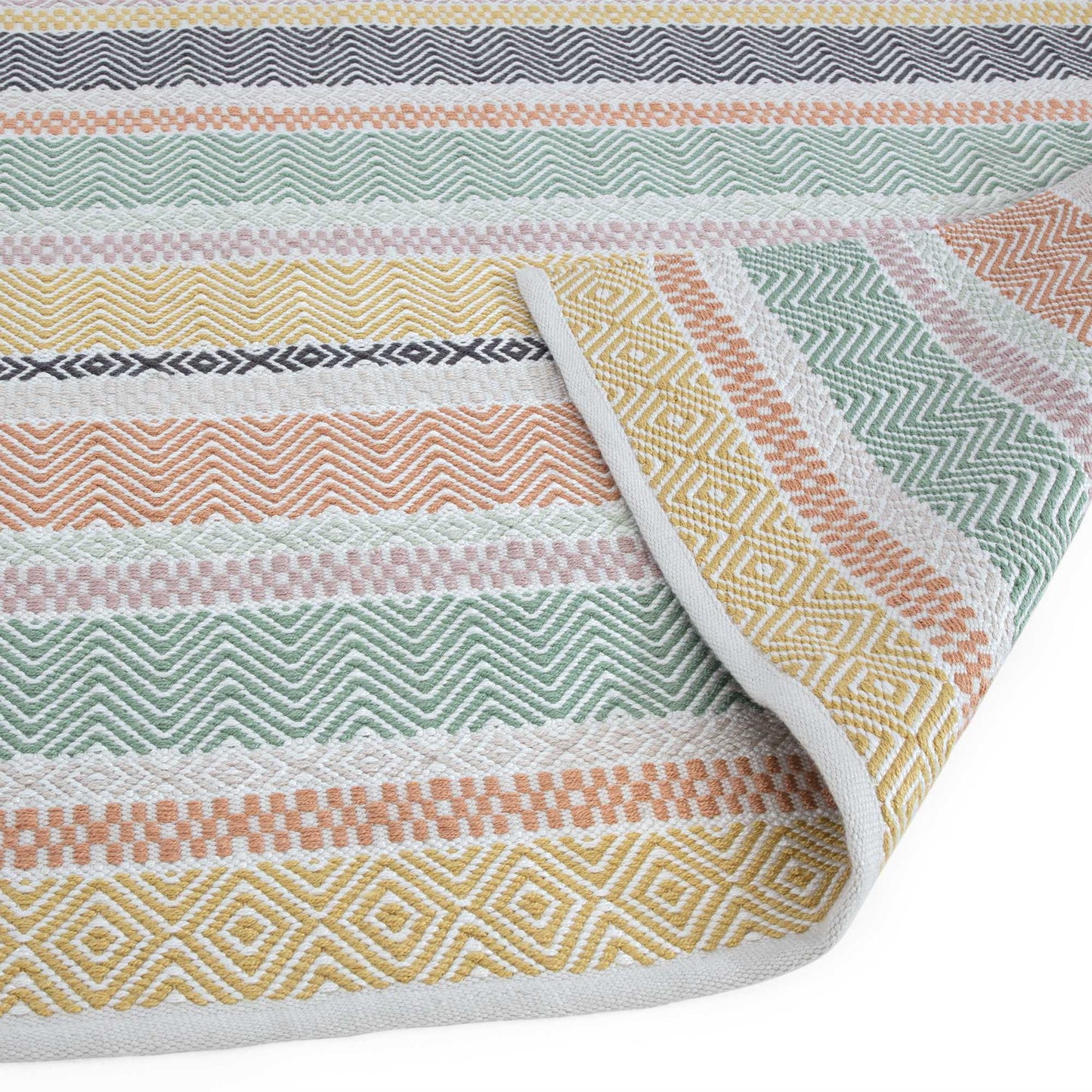 Boardwalk Stripe Indoor Outdoor Rugs in Pastel Multi