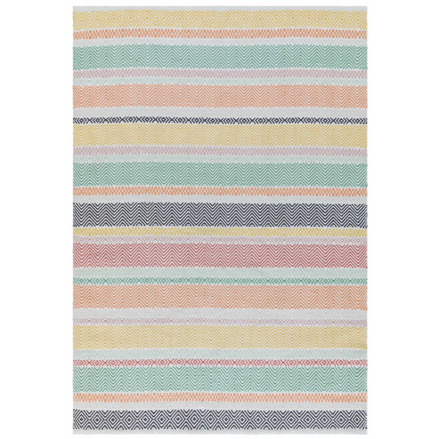 Boardwalk Stripe Indoor Outdoor Rugs in Pastel Multi