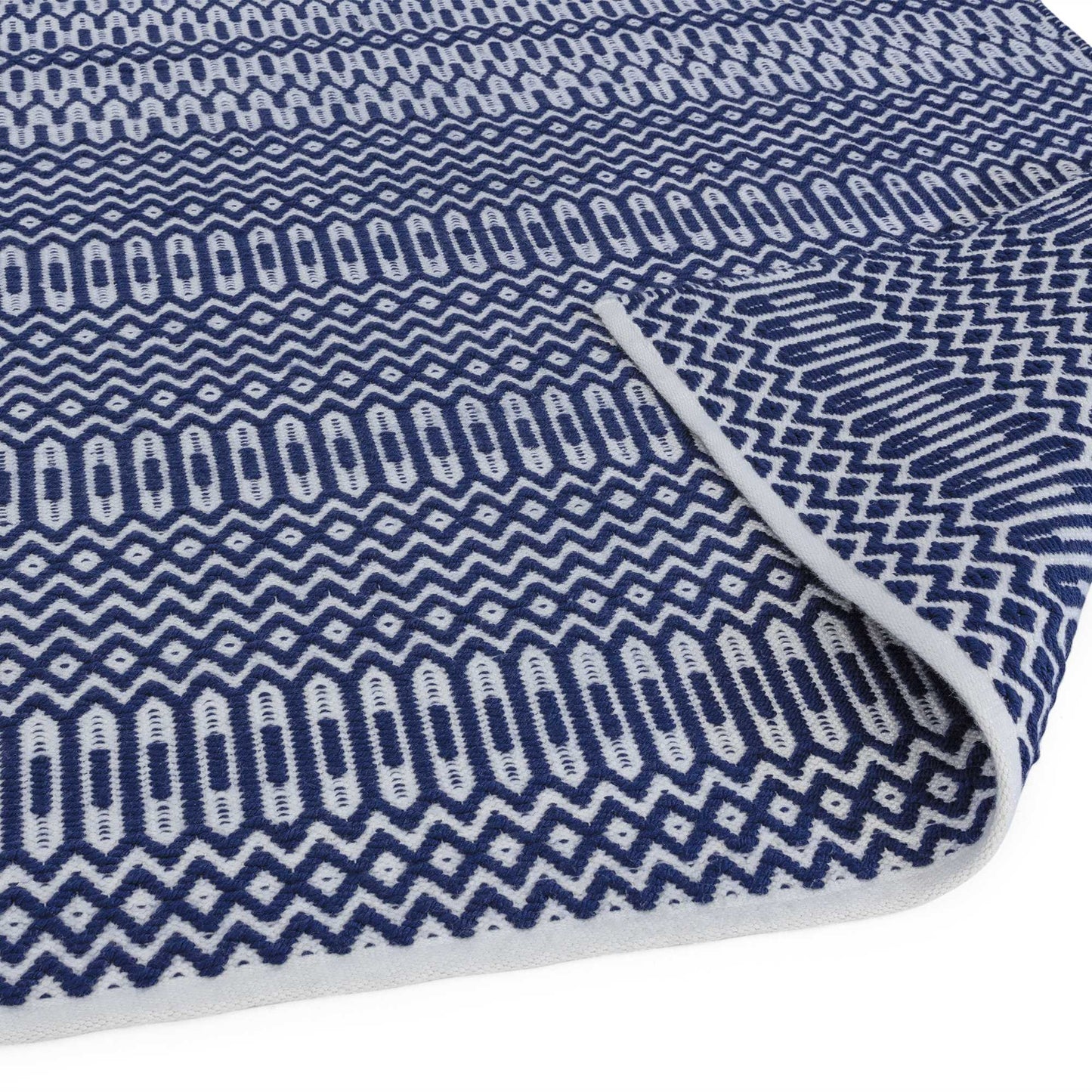 Halsey Geometric Indoor Outdoor Rugs in Blue