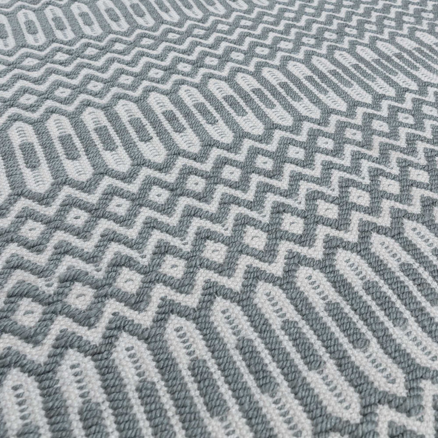 Halsey Geometric Indoor Outdoor Rugs in Duck Egg Blue