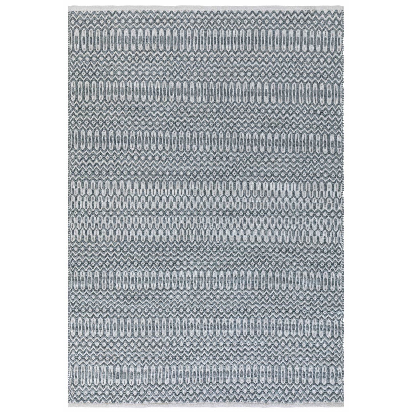Halsey Geometric Indoor Outdoor Rugs in Duck Egg Blue