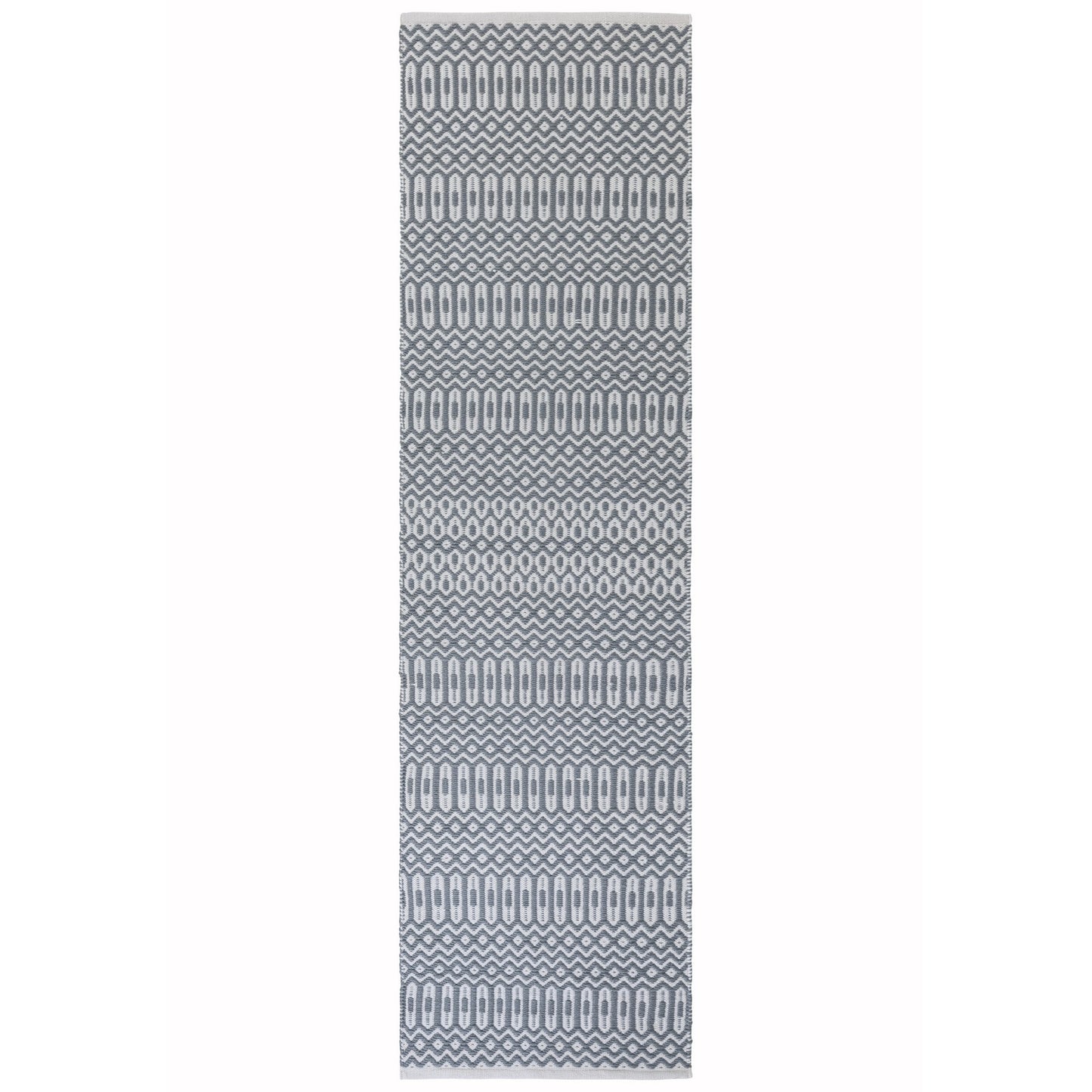 Halsey Geometric Indoor Outdoor Runner Rugs in Duck Egg Blue