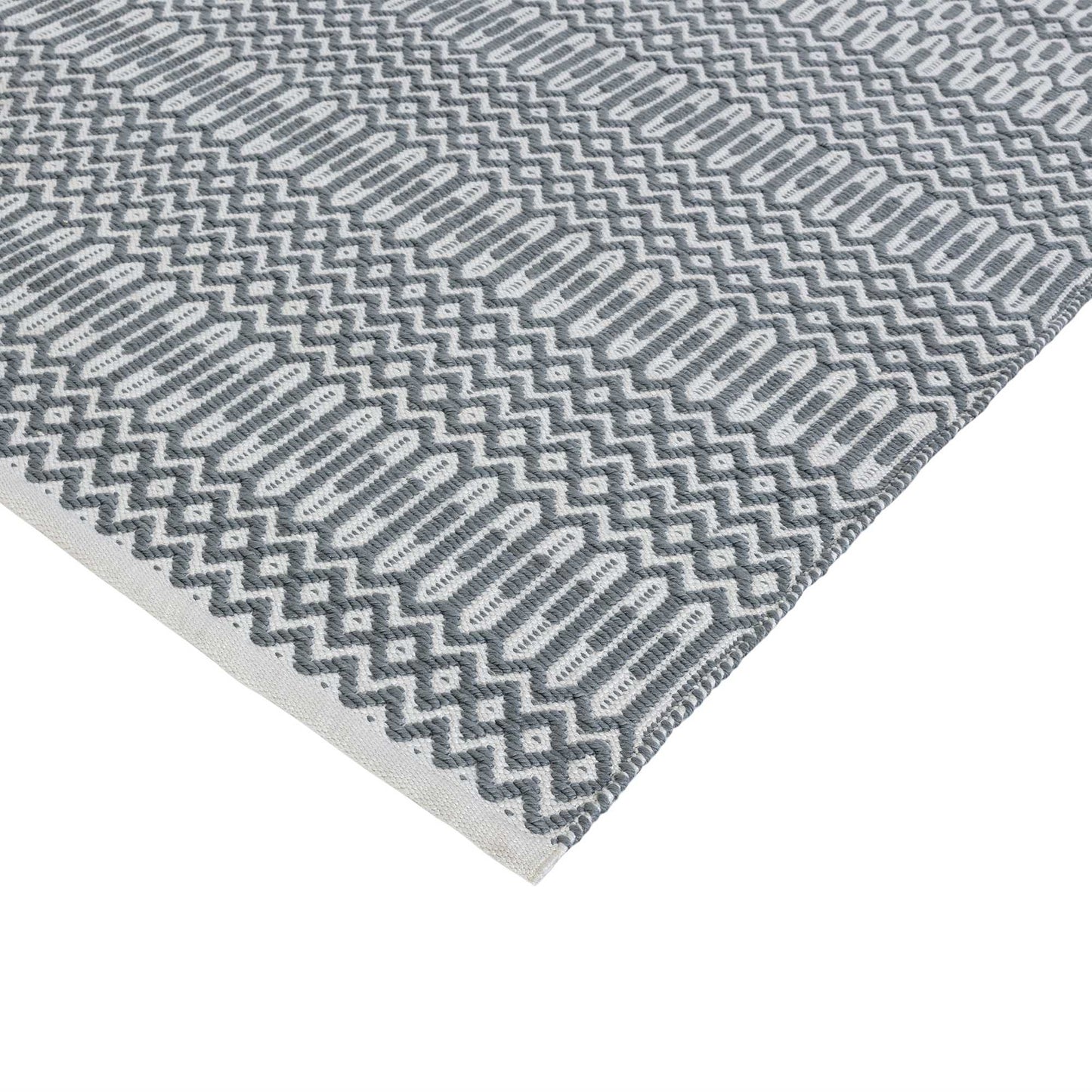 Halsey Geometric Indoor Outdoor Runner Rugs in Duck Egg Blue