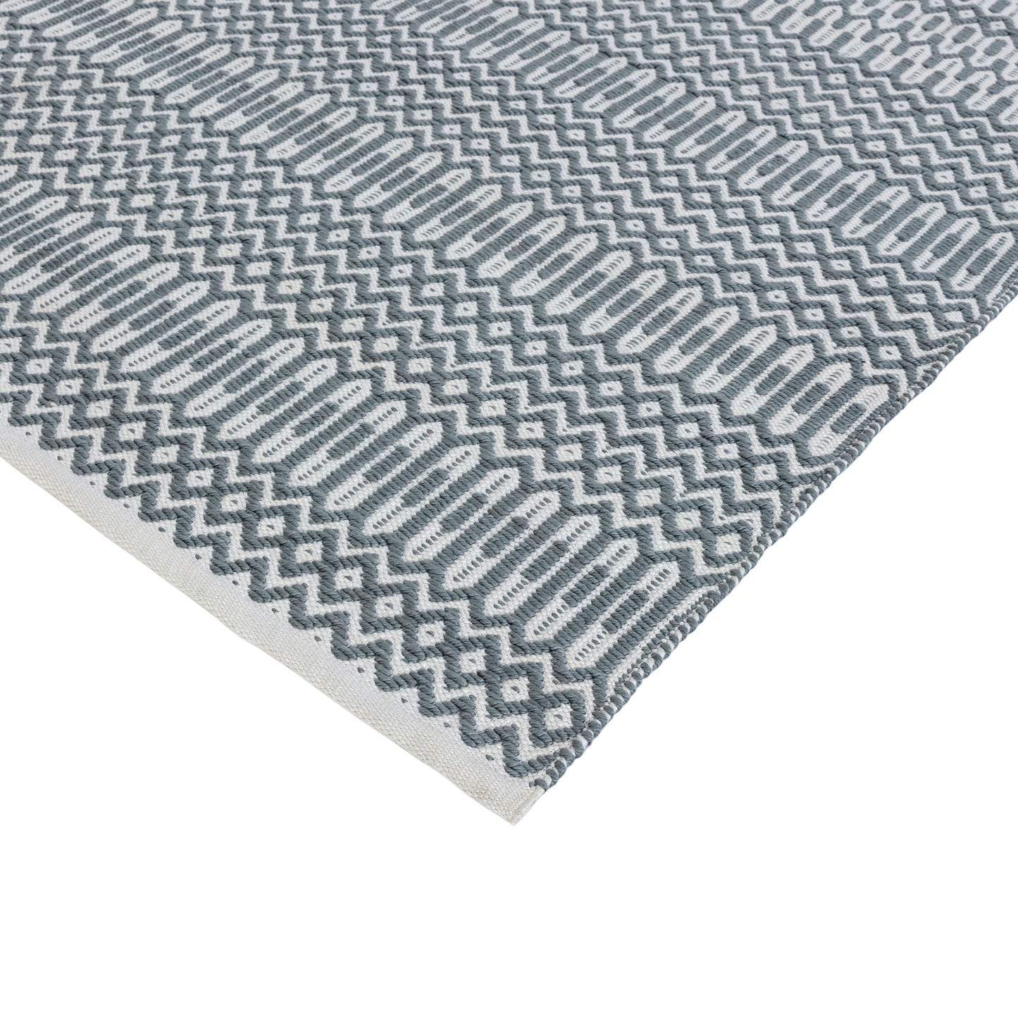 Halsey Geometric Indoor Outdoor Runner Rugs in Duck Egg Blue