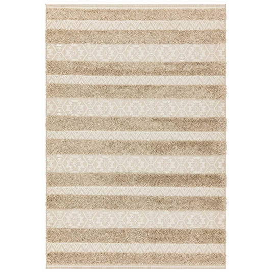 Monty Stripe Geometric Indoor Outdoor Rugs in MN04 Natural Cream