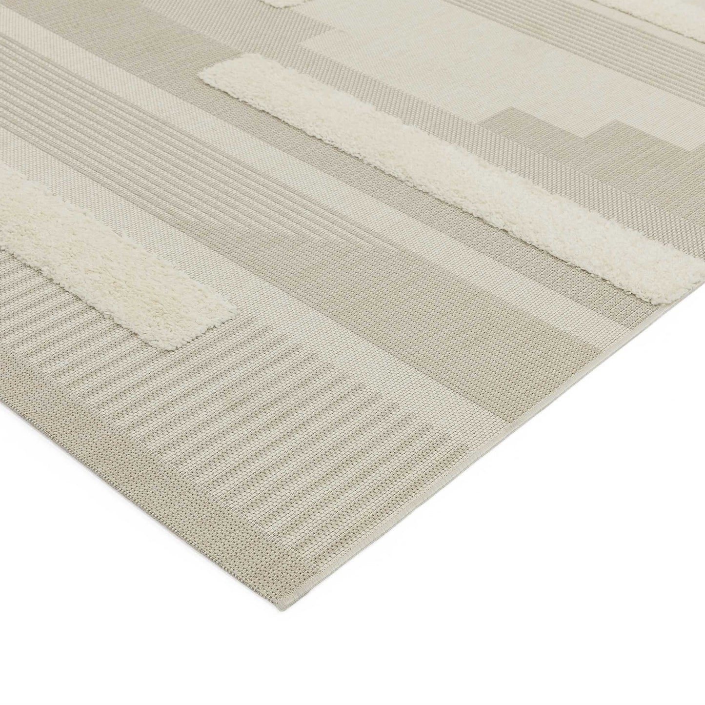 Monty Geometric Indoor Outdoor Rugs in MN06 Natural Cream