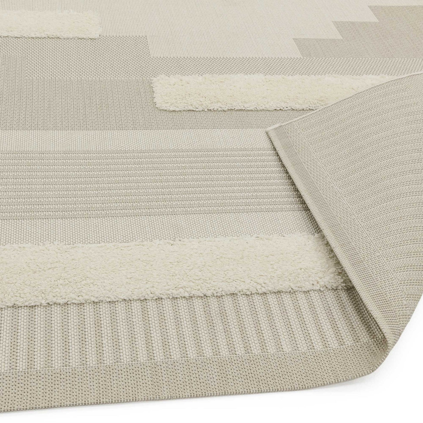 Monty Geometric Indoor Outdoor Rugs in MN06 Natural Cream
