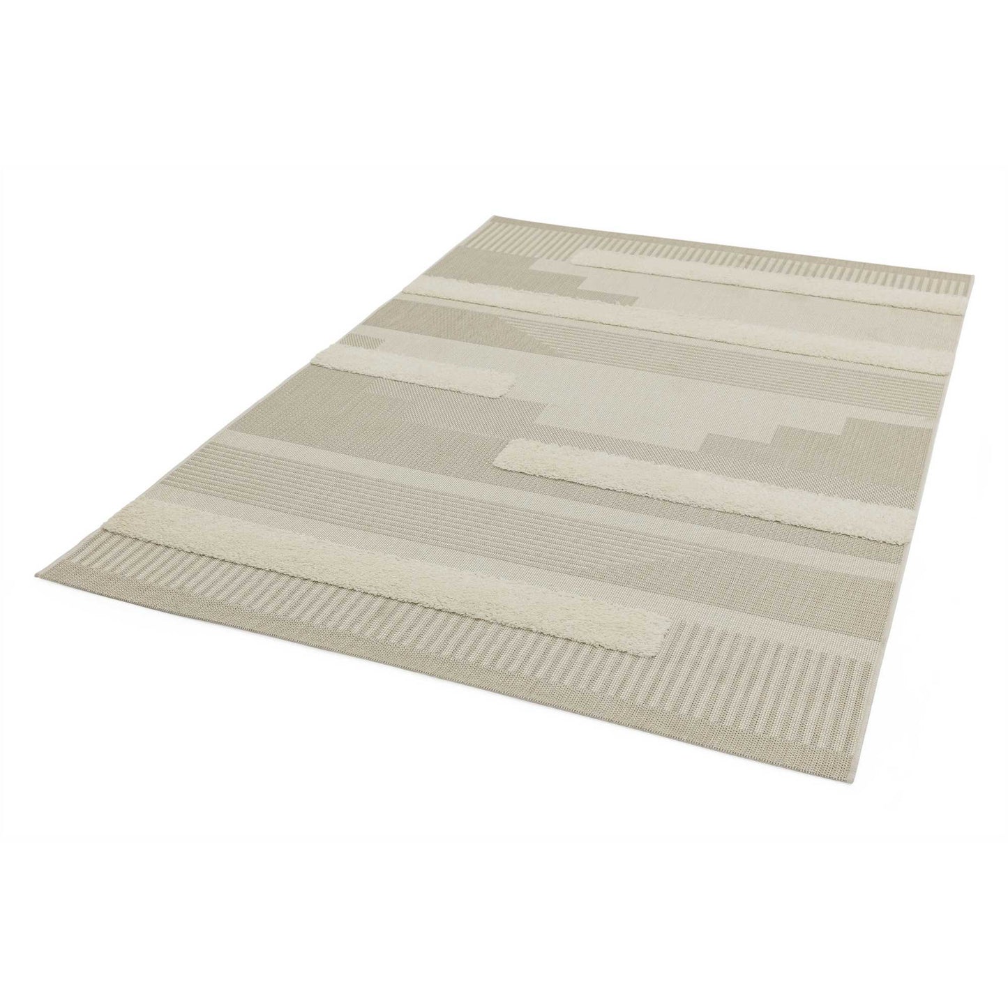 Monty Geometric Indoor Outdoor Rugs in MN06 Natural Cream