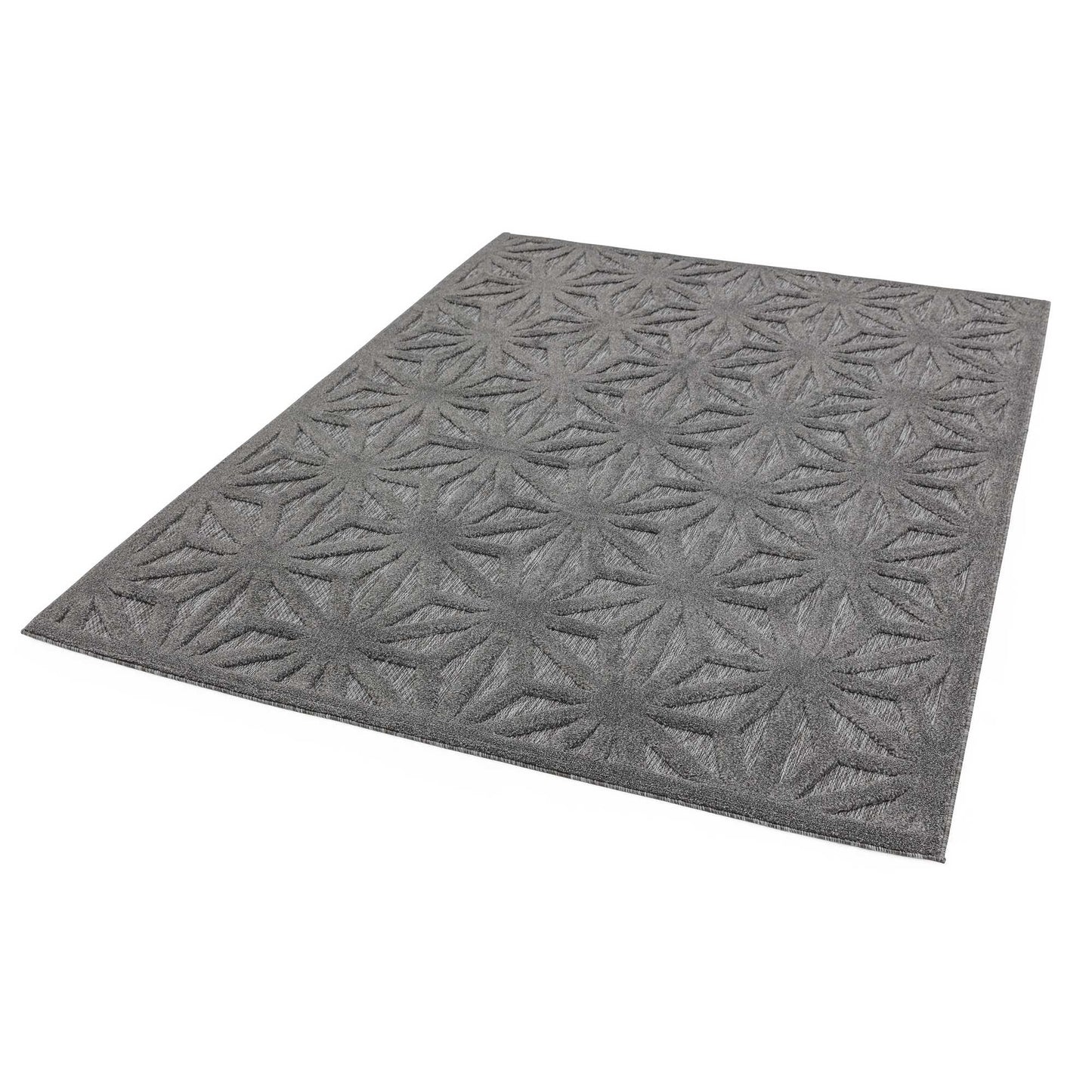 Salta Star Geometric Indoor Outdoor Rugs in SA01 Grey