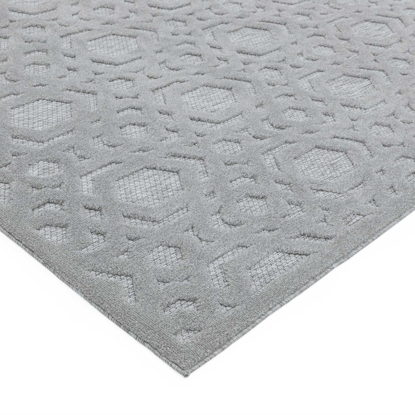 Salta Geometric Outdoor Rugs in SA03 Grey