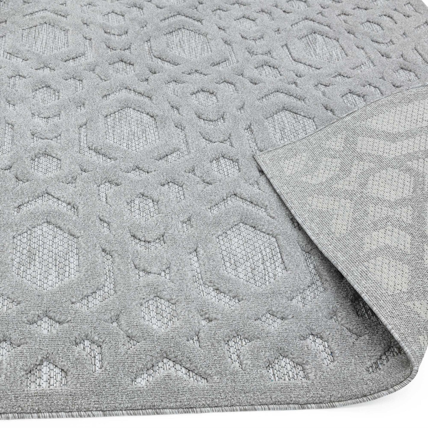Salta Geometric Outdoor Rugs in SA03 Grey