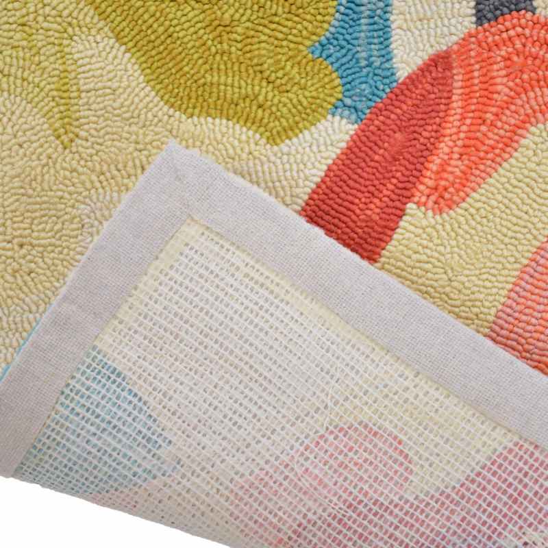 Verdaccio Outdoor Floral Rugs 442802 in Coral by Harlequin
