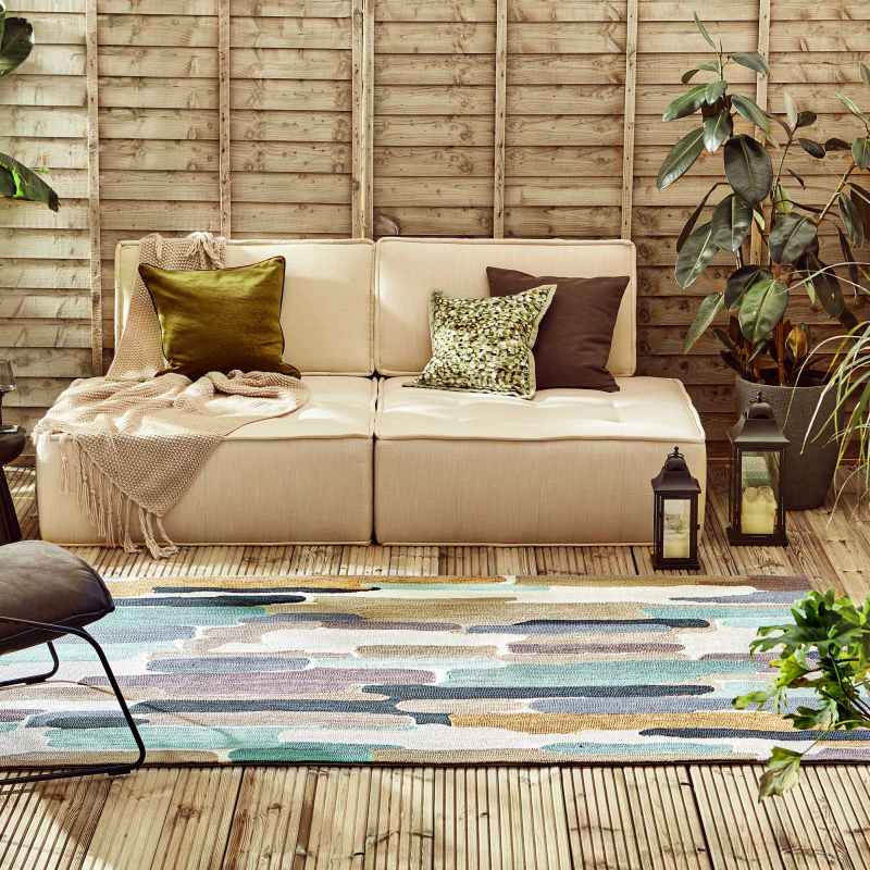 Trattino Indoor Outdoor Abstract Seaglass Rugs 444804 by Harlequin