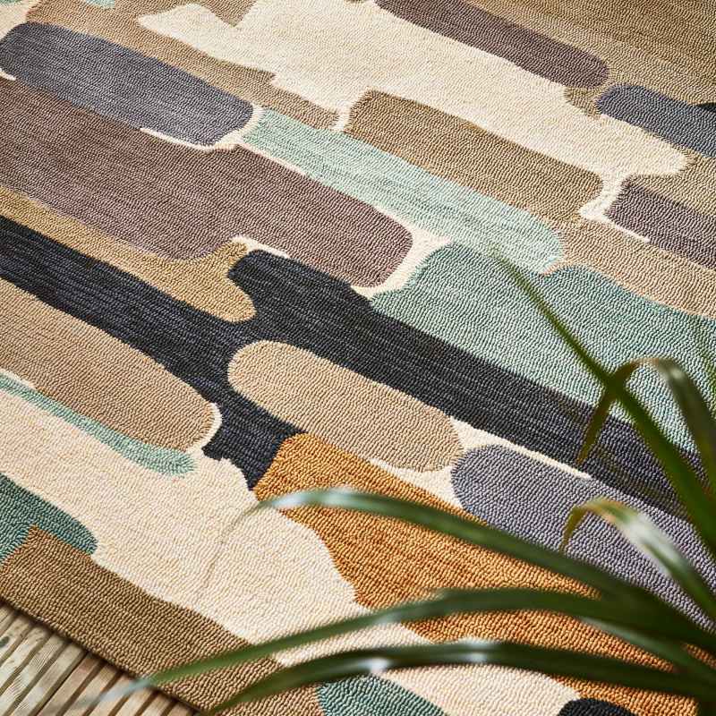 Trattino Indoor Outdoor Abstract Seaglass Rugs 444804 by Harlequin