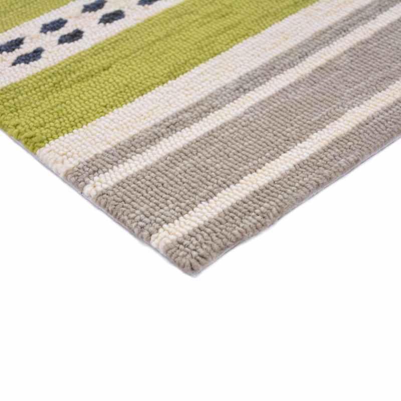 Scion Rivi Kiwi Stripe Indoor Outdoor Rugs 426908 Green