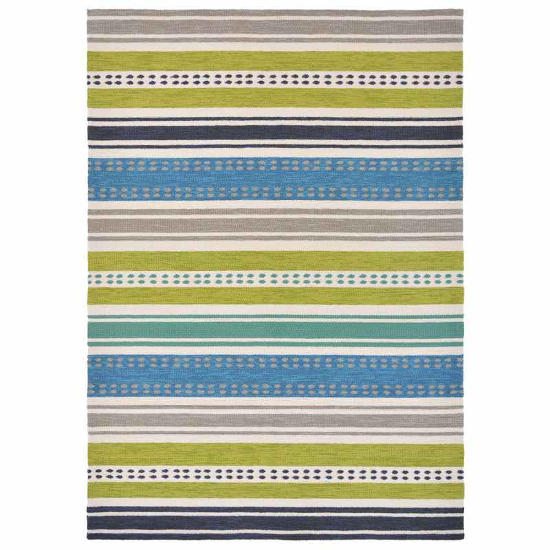 Scion Rivi Kiwi Stripe Indoor Outdoor Rugs 426908 Green