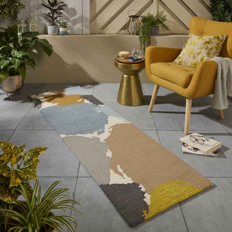 Paletto Indoor Outdoor Abstract Shore Runner Rugs 444204 by Harlequin