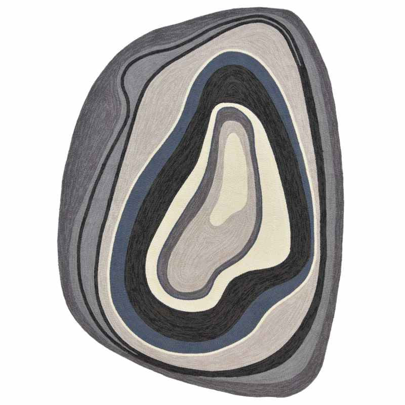 Habitat Aura Indoor Outdoor Abstract Shape Rugs Grey 477304