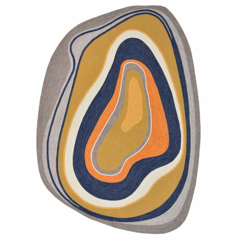 Habitat Aura Indoor Outdoor Abstract Shape Rugs Ochre 477306