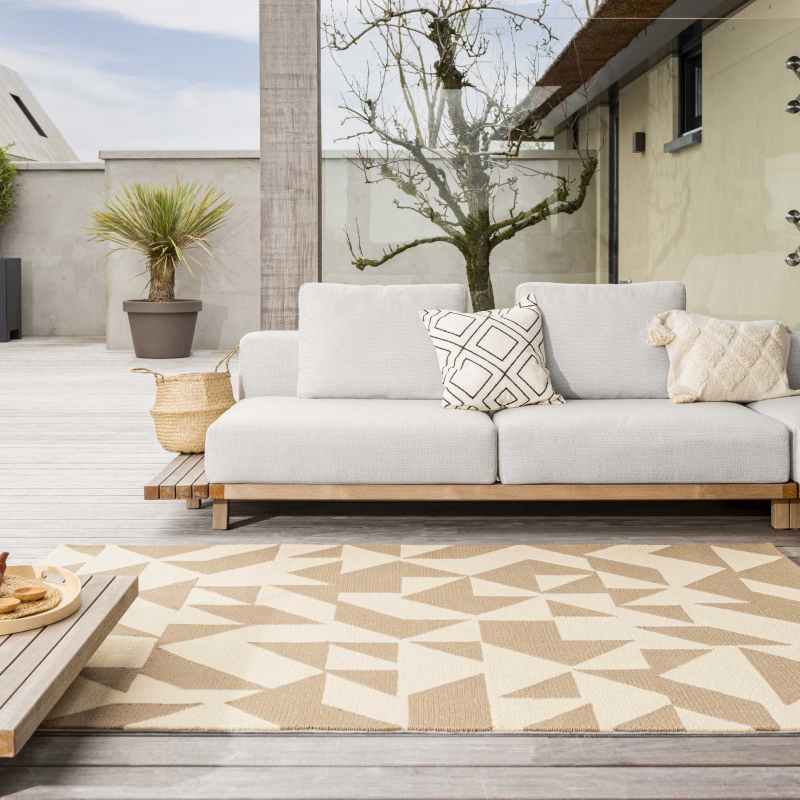Habitat Yerba Indoor Outdoor Geometric Rugs in Beige 411601