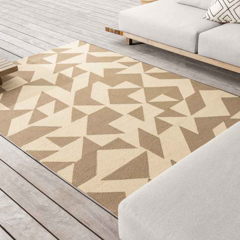 Habitat Yerba Indoor Outdoor Geometric Rugs in Beige 411601