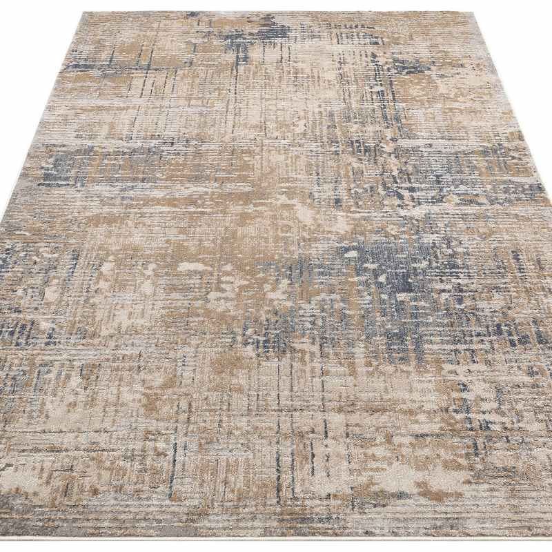 Luzon Abstract Rugs By Concept Loom LUZ802 in Taupe Blue