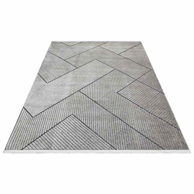 Jazz Jaz16 Geometric Indoor Outdoor Rugs in Grey Black