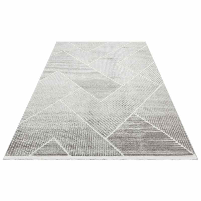 Jazz Jaz17 Geometric Indoor Outdoor Rugs in Silver Grey