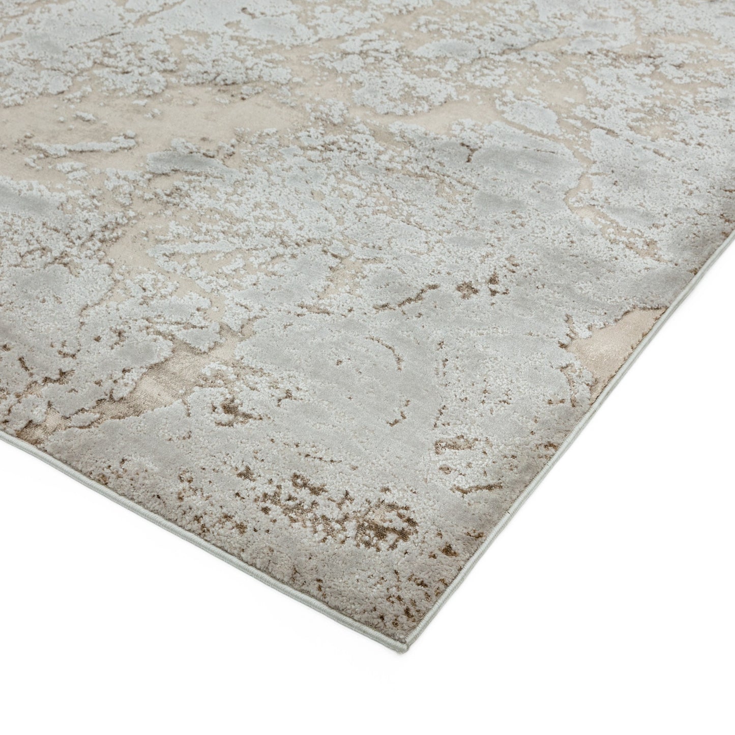 Aurora Strata AU16 Marble Runner Rugs in Metallic Beige Bronze and Grey