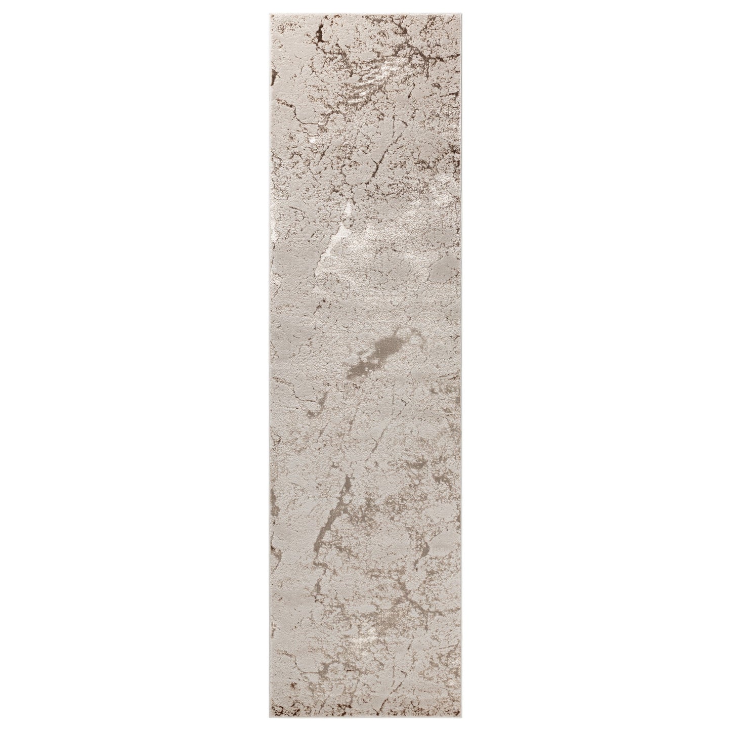 Aurora Strata AU16 Marble Runner Rugs in Metallic Beige Bronze and Grey