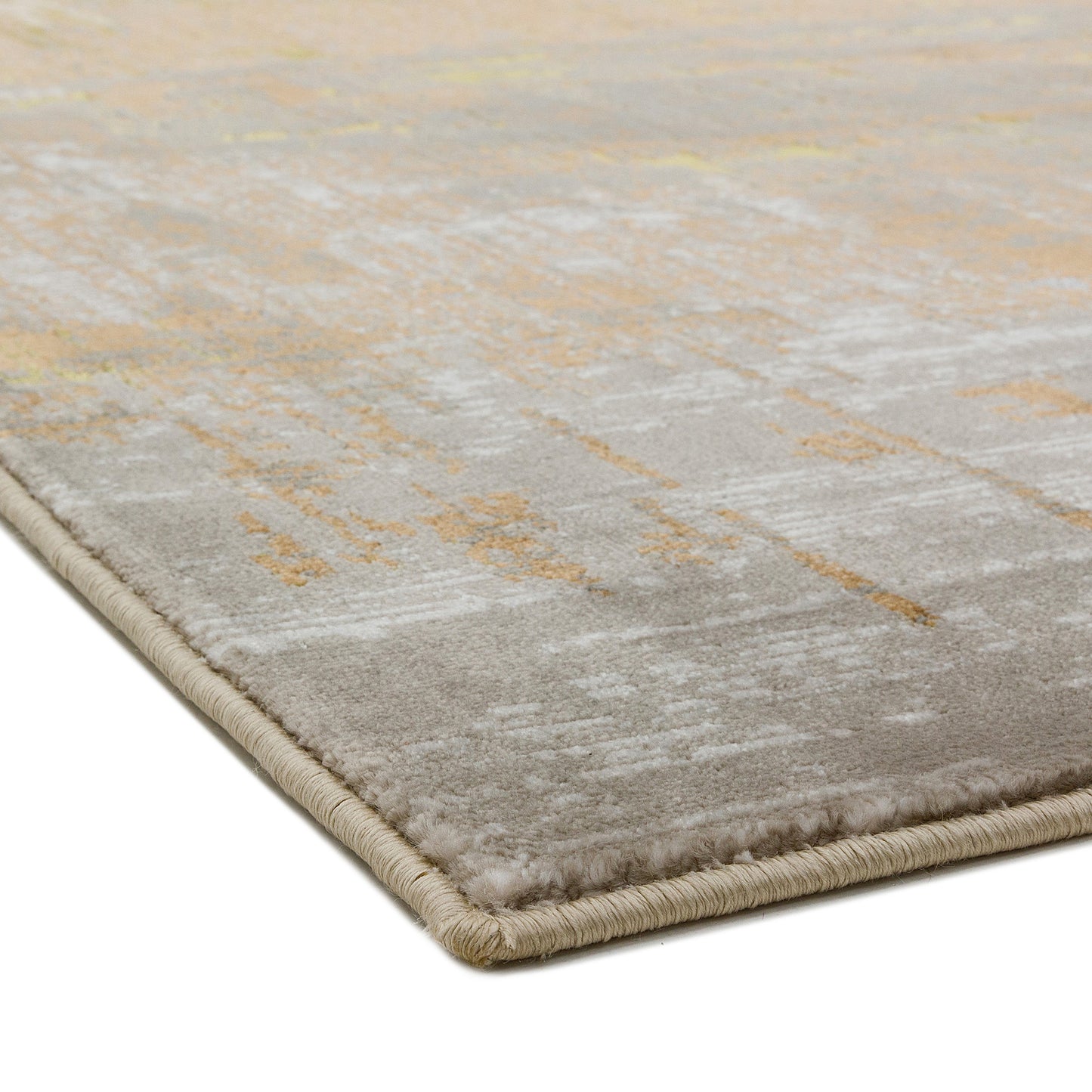 Aurora AU01 Dune Abstract Runner Rugs in Gold Beige