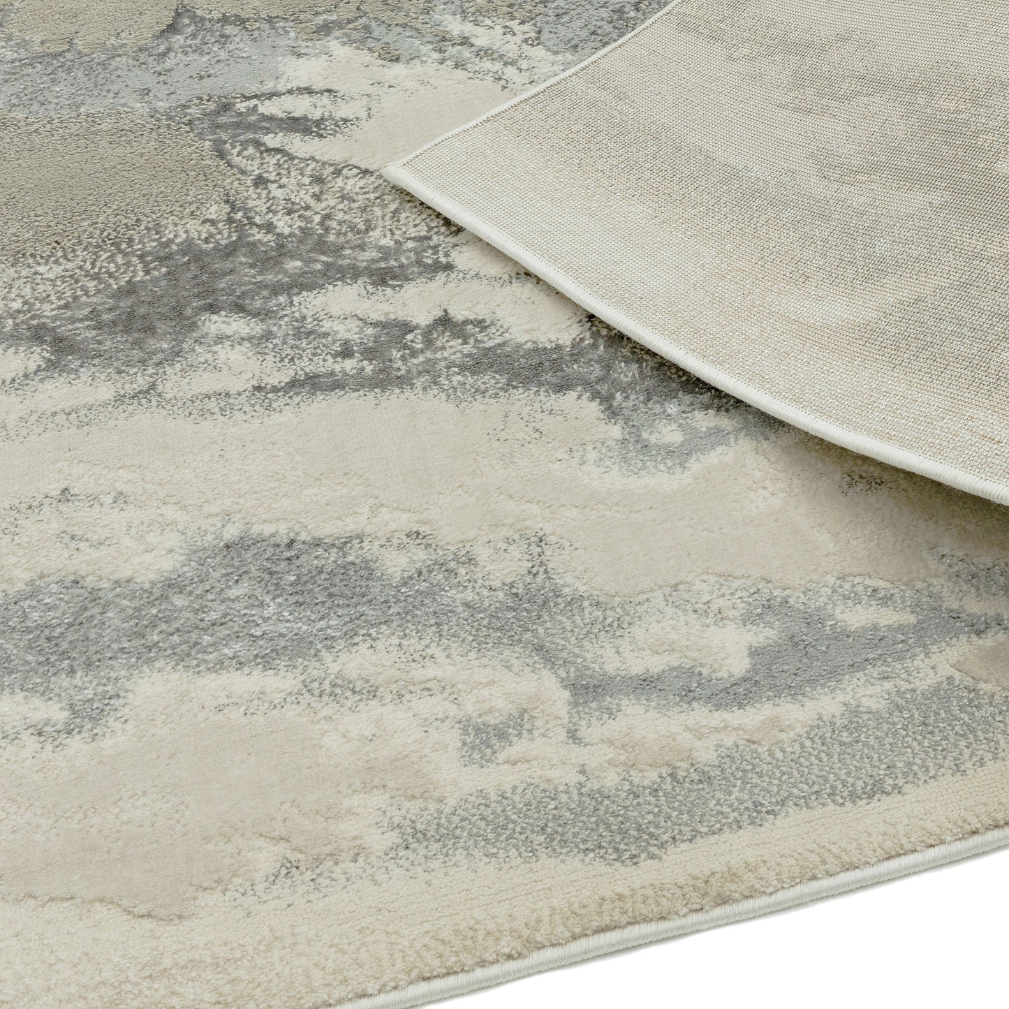 Aurora AU02 Marble Runner Rugs in Cloud Grey