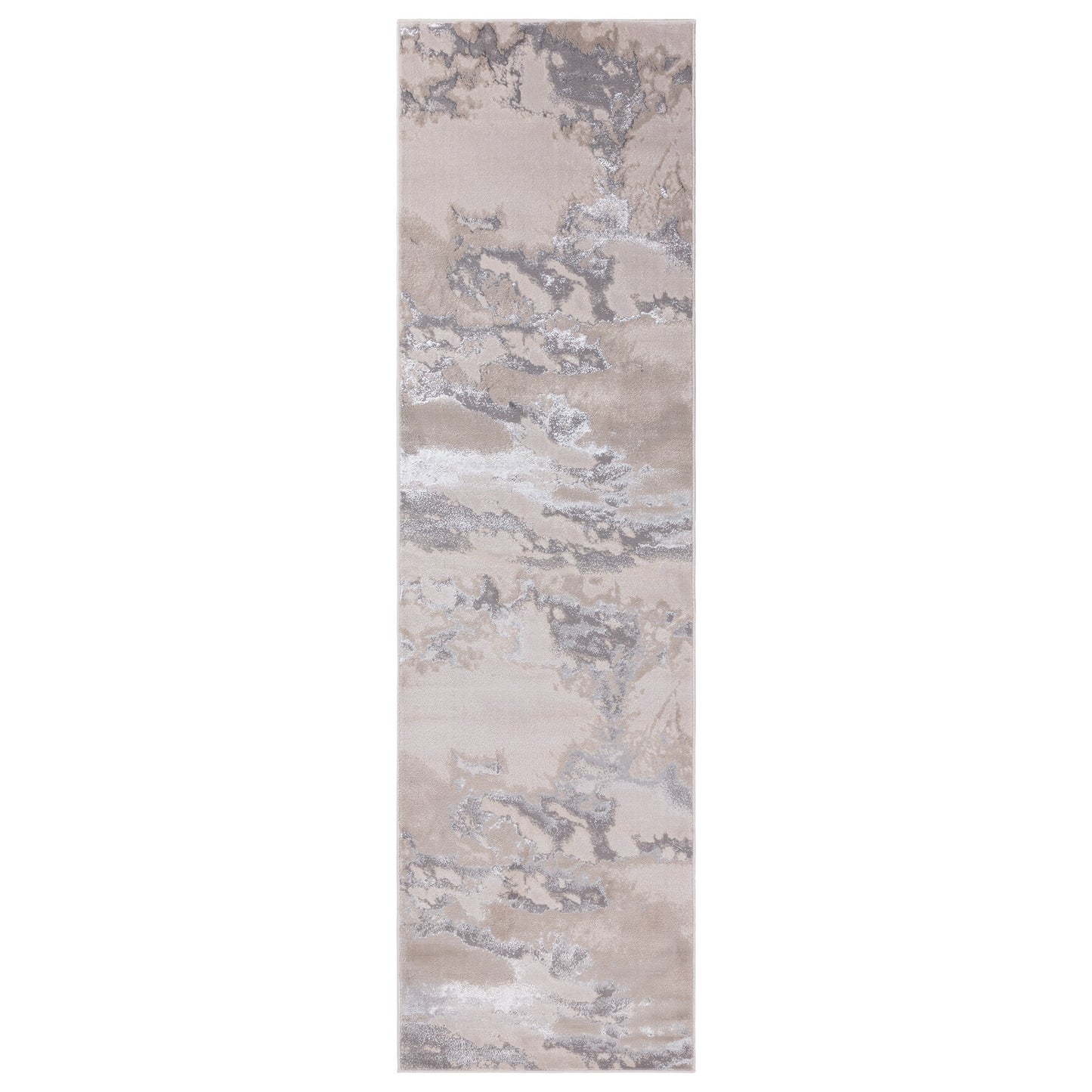 Aurora AU02 Marble Runner Rugs in Cloud Grey