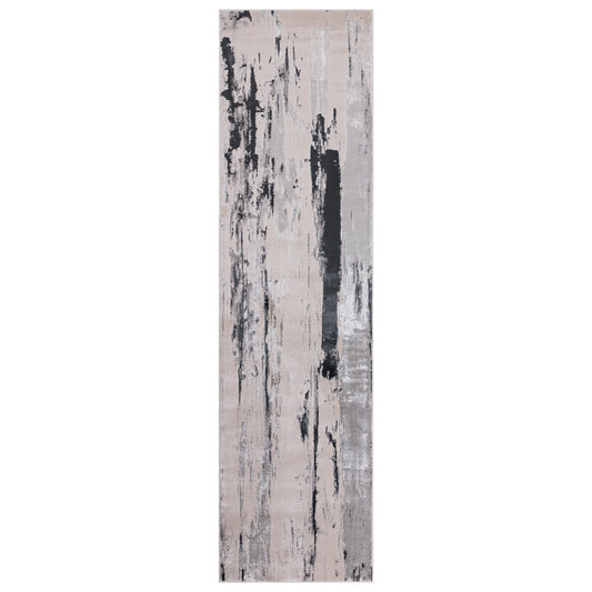 Aurora AU10 Glacier Marble Runner Rugs in Grey Silver