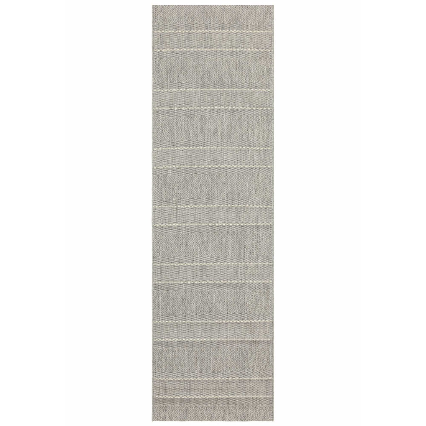 Patio PAT03 Stripe Indoor Outdoor Runner Rugs in Beige