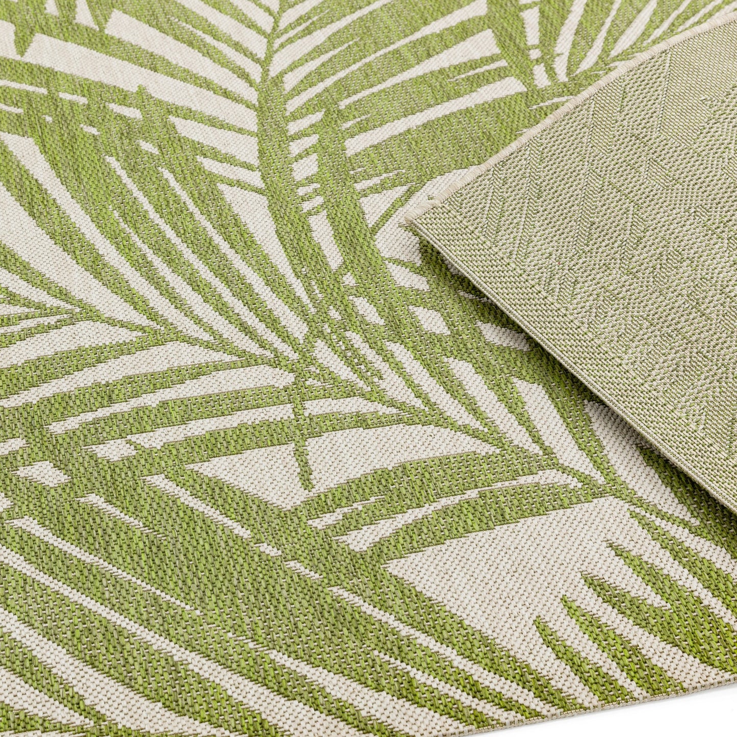Patio PAT15 Palm Indoor Outdoor Runner Rugs in Green
