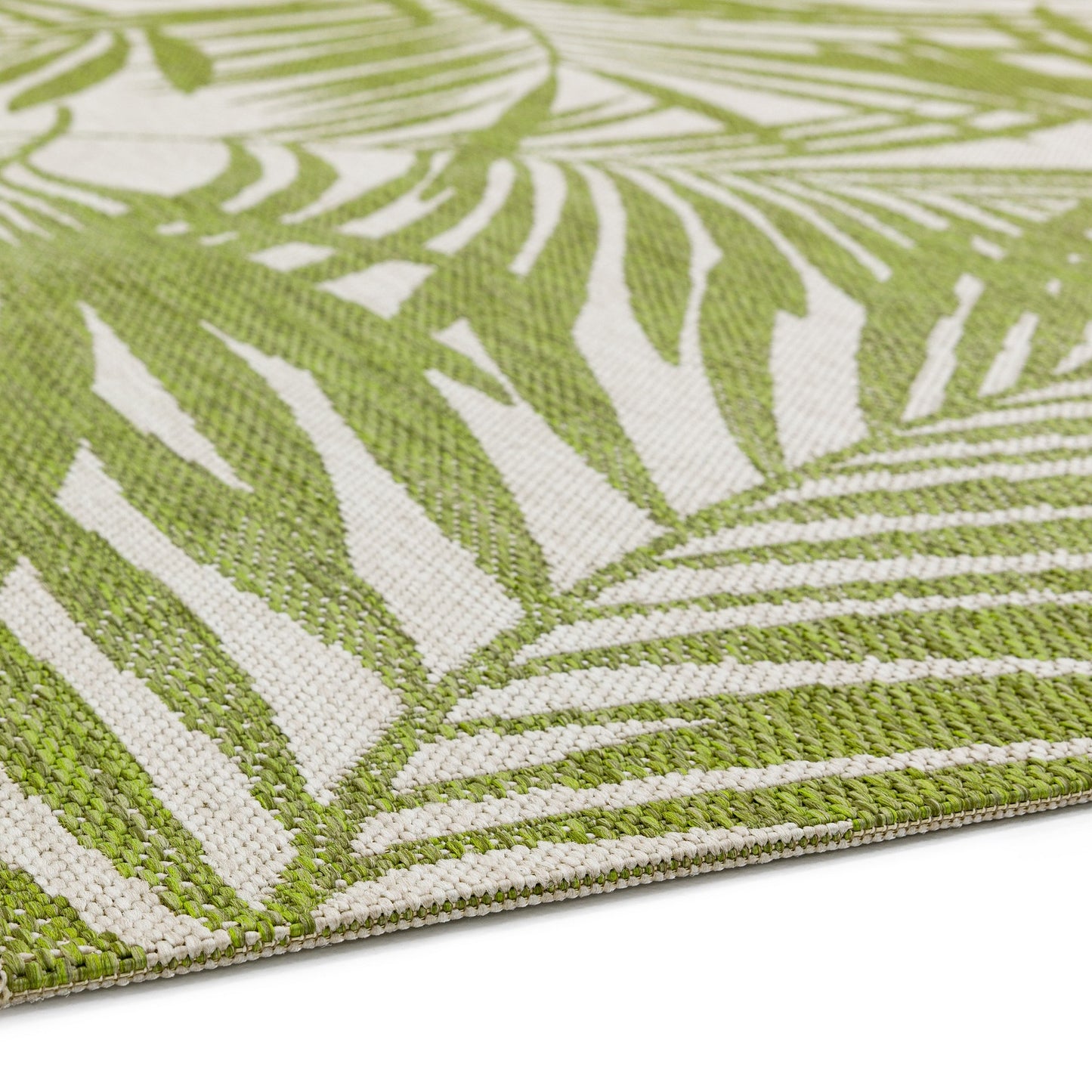 Patio PAT15 Palm Indoor Outdoor Runner Rugs in Green
