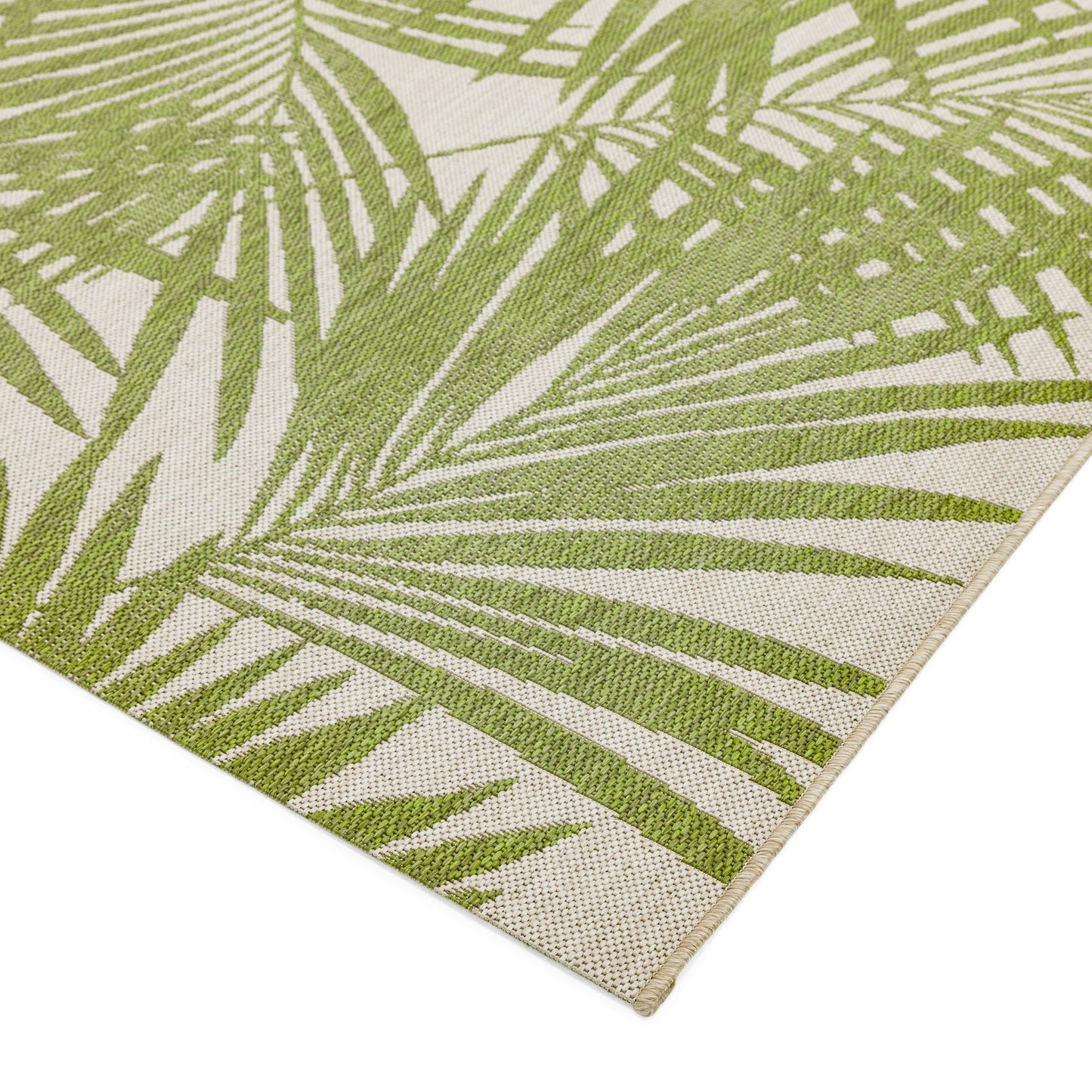 Patio PAT15 Palm Indoor Outdoor Runner Rugs in Green