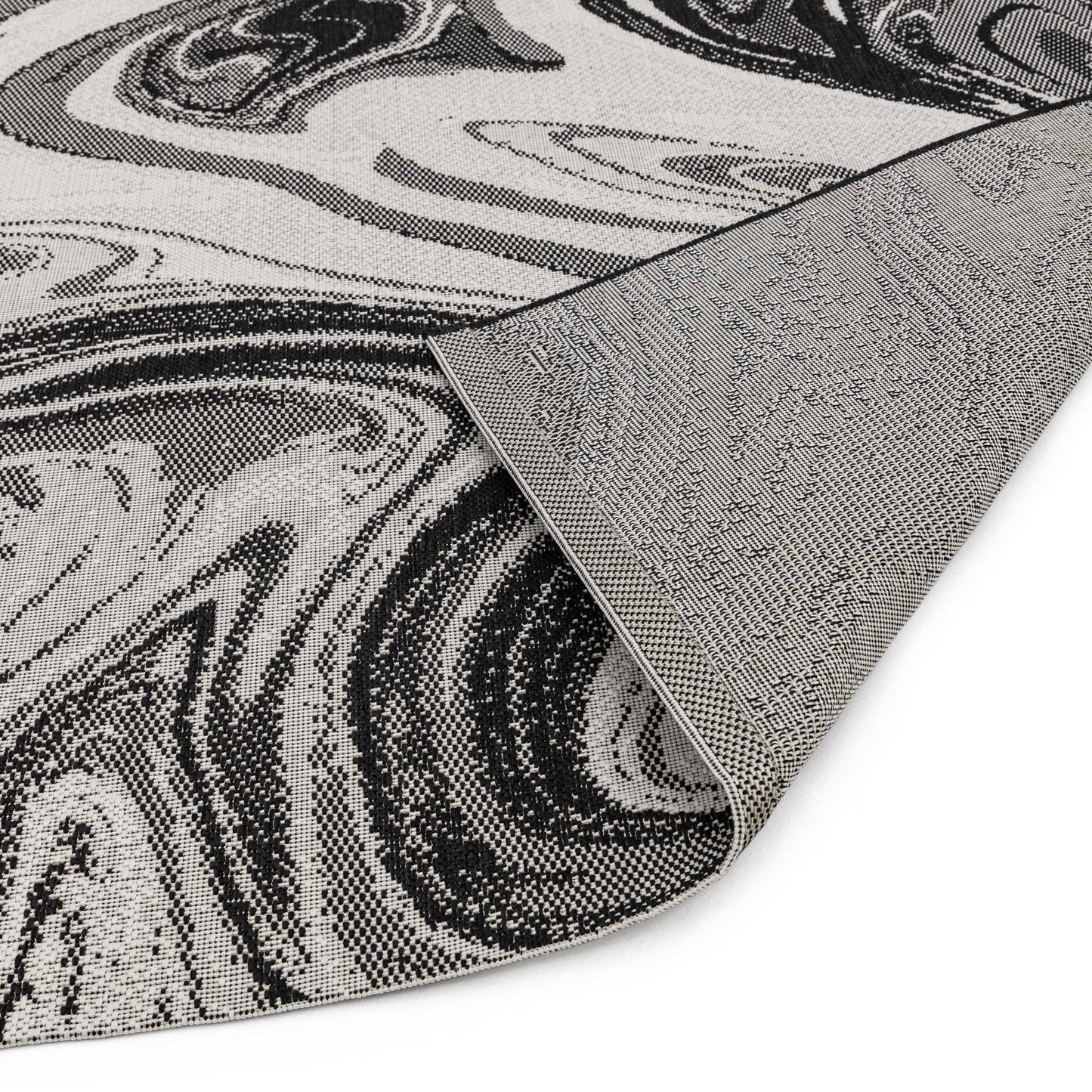 Patio PAT19 Marble Indoor Outdoor Rugs in Black