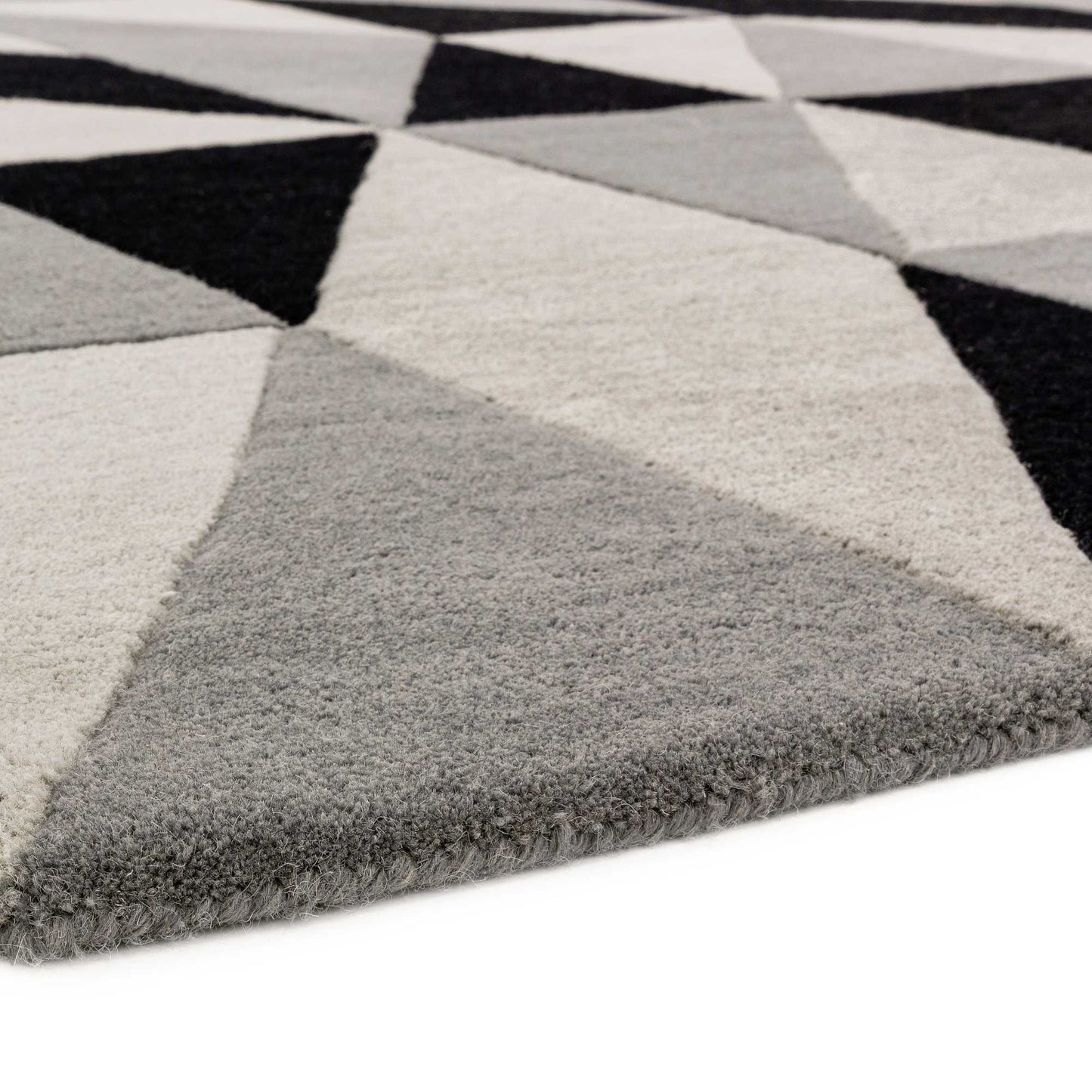 Reef Flag Geometric Wool Runner Rugs RF08 in Grey