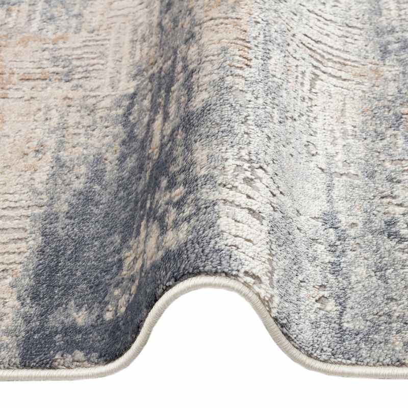 Luzon Abstract Runner Rugs By Concept Loom LUZ805 in Blue Ivory