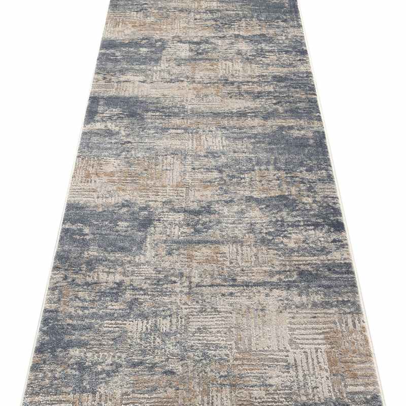 Luzon Abstract Runner Rugs By Concept Loom LUZ805 in Blue Ivory