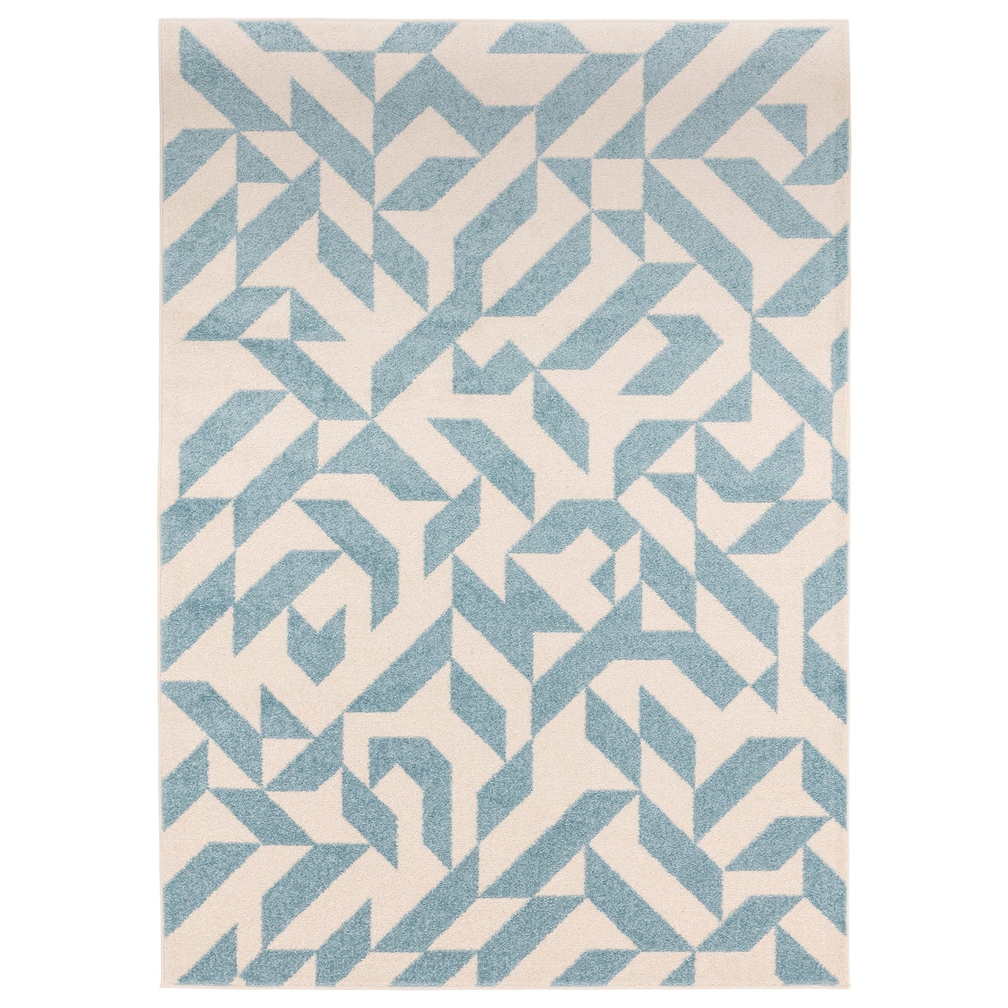 Muse MU03 Geometric Abstract Woven Rugs in Blue